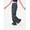 imageOYOANGLE Girls Elastic High Waist Wide Leg Jeans Y2K Ripped Pattern Denim Pants with PocketBlue