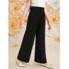 imageOYOANGLE Girls High Waisted Dress Pants Solid Pleated Trousers Casual SlacksBlack