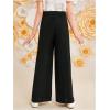 imageOYOANGLE Girls High Waisted Dress Pants Solid Pleated Trousers Casual SlacksBlack