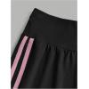 imageOYOANGLE Girls Side Striped Bow Flared Pants Bowknot Yoga Dance Bell Bottom TrousersBlack