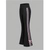 imageOYOANGLE Girls Side Striped Bow Flared Pants Bowknot Yoga Dance Bell Bottom TrousersBlack
