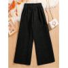 imageOYOANGLE Girls Solid Casual Elastic Waist Wide Leg PantsBlack