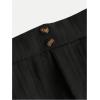 imageOYOANGLE Girls Textured Elastic Waist Wide Leg Dress Pants Basic Solid Loose Palazzo TrousersBlack