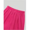 imageOYOANGLE Girls Textured Elastic Waist Wide Leg Dress Pants Basic Solid Loose Palazzo TrousersHot Pink