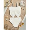 imageOYOANGLE Girls Two Piece Tankinis Bikini Sets Bathing Suit Twist Front Camisole Top Hipster SwimsuitWhite