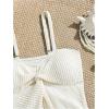 imageOYOANGLE Girls Two Piece Tankinis Bikini Sets Bathing Suit Twist Front Camisole Top Hipster SwimsuitWhite