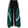 imageOYOANGLE Girls Color Block Striped Hip Hop Track Pants Elastic Waist Wide Leg Sweatpants Y2K Baggy TrousersBlack Green