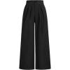 imageOYOANGLE Girls High Waisted Dress Pants Solid Pleated Trousers Casual SlacksBlack