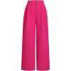imageOYOANGLE Girls Textured Elastic Waist Wide Leg Dress Pants Basic Solid Loose Palazzo TrousersHot Pink