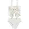 imageOYOANGLE Girls Two Piece Tankinis Bikini Sets Bathing Suit Twist Front Camisole Top Hipster SwimsuitWhite