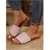 imageOYOANGLE Womens Single Band Square Open Toe Slide Sandals Summer Slip on Flat SandalsDusty Pink