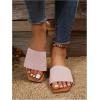 imageOYOANGLE Womens Single Band Square Open Toe Slide Sandals Summer Slip on Flat SandalsDusty Pink