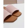 imageOYOANGLE Womens Single Band Square Open Toe Slide Sandals Summer Slip on Flat SandalsDusty Pink