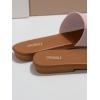 imageOYOANGLE Womens Single Band Square Open Toe Slide Sandals Summer Slip on Flat SandalsDusty Pink