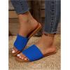 imageOYOANGLE Womens Single Band Square Open Toe Slide Sandals Summer Slip on Flat SandalsRoyal Blue