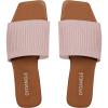 imageOYOANGLE Womens Single Band Square Open Toe Slide Sandals Summer Slip on Flat SandalsDusty Pink