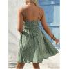 imageOYOANGLE Womens Maternity Dress Boho Ditsy Floral Print Ruffle A Line Knee Length Beach SundressGreen