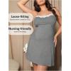 imageOYOANGLE Womens Maternity Nursing Nightgowns Lace Trim Spaghetti Strap Pajama Dress SleepwearDark Grey