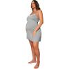 imageOYOANGLE Womens Maternity Nursing Nightgowns Lace Trim Spaghetti Strap Pajama Dress SleepwearLight Grey