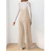 imageOYOANGLE Womens Maternity Wide Leg Overalls U Neck Spaghetti Strap Pregnancy JumpsuitsApricot