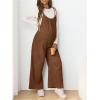 imageOYOANGLE Womens Maternity Wide Leg Overalls U Neck Spaghetti Strap Pregnancy JumpsuitsBrown