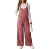 imageOYOANGLE Womens Maternity Wide Leg Overalls U Neck Spaghetti Strap Pregnancy JumpsuitsDusty Pink