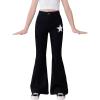imageOYOANGLE Girls Graphic Print High Waist Flared Jeans Bell Bottom Denim Pants StreetwearBlack
