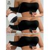 imageOYOANGLE Womens 3 Pack Front Closure Strapless Bandeau Bras Wireless Push Up Comfy Padded BralettesBlack