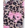 imageOYOANGLE Womens Bow Leopard Print Pajama Set Cheetah Button Down Shirt and Shorts Pjs Summer SleepwearBrown Pink