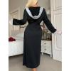 imageOYOANGLE Womens Hooded Long Robe Elegant Sexy Lace Patchwork Sleepwear Vacation Bride Wedding RobesBlack