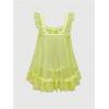 imageOYOANGLE Womens Lingerie Set 2 Piece Mesh Lace Sheer Chemise and G String Babydoll NightwearGreen
