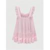 imageOYOANGLE Womens Lingerie Set 2 Piece Mesh Lace Sheer Chemise and G String Babydoll NightwearPink