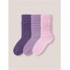 imageOYOANGLE Womens 3 Pairs Casual Mid Calf Scrunch Socks Soft Breathable Stacked Slouch SocksMulticolor
