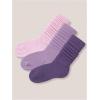 imageOYOANGLE Womens 3 Pairs Casual Mid Calf Scrunch Socks Soft Breathable Stacked Slouch SocksMulticolor