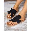 imageOYOANGLE Womens Colorful Bow Knot Toe Post Slide Sandals Comfortable Open Toe Sandals Summer Beach ShoesBlack