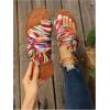 imageOYOANGLE Womens Colorful Bow Knot Toe Post Slide Sandals Comfortable Open Toe Sandals Summer Beach ShoesBrown