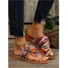 imageOYOANGLE Womens Colorful Bow Knot Toe Post Slide Sandals Comfortable Open Toe Sandals Summer Beach ShoesBrown