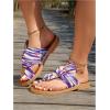 imageOYOANGLE Womens Colorful Bow Knot Toe Post Slide Sandals Comfortable Open Toe Sandals Summer Beach ShoesPurple