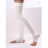 imageOYOANGLE Womens Ribbed Knit Tights Thigh High Over Knee Socks Leg Warmer StockingsWhite