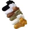 imageOYOANGLE Girls 6 Pairs Lace Ruffle Trim Crew Socks Ankle High Textured Knit Cute SocksMulticolor