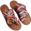 imageOYOANGLE Womens Colorful Bow Knot Toe Post Slide Sandals Comfortable Open Toe Sandals Summer Beach ShoesBrown