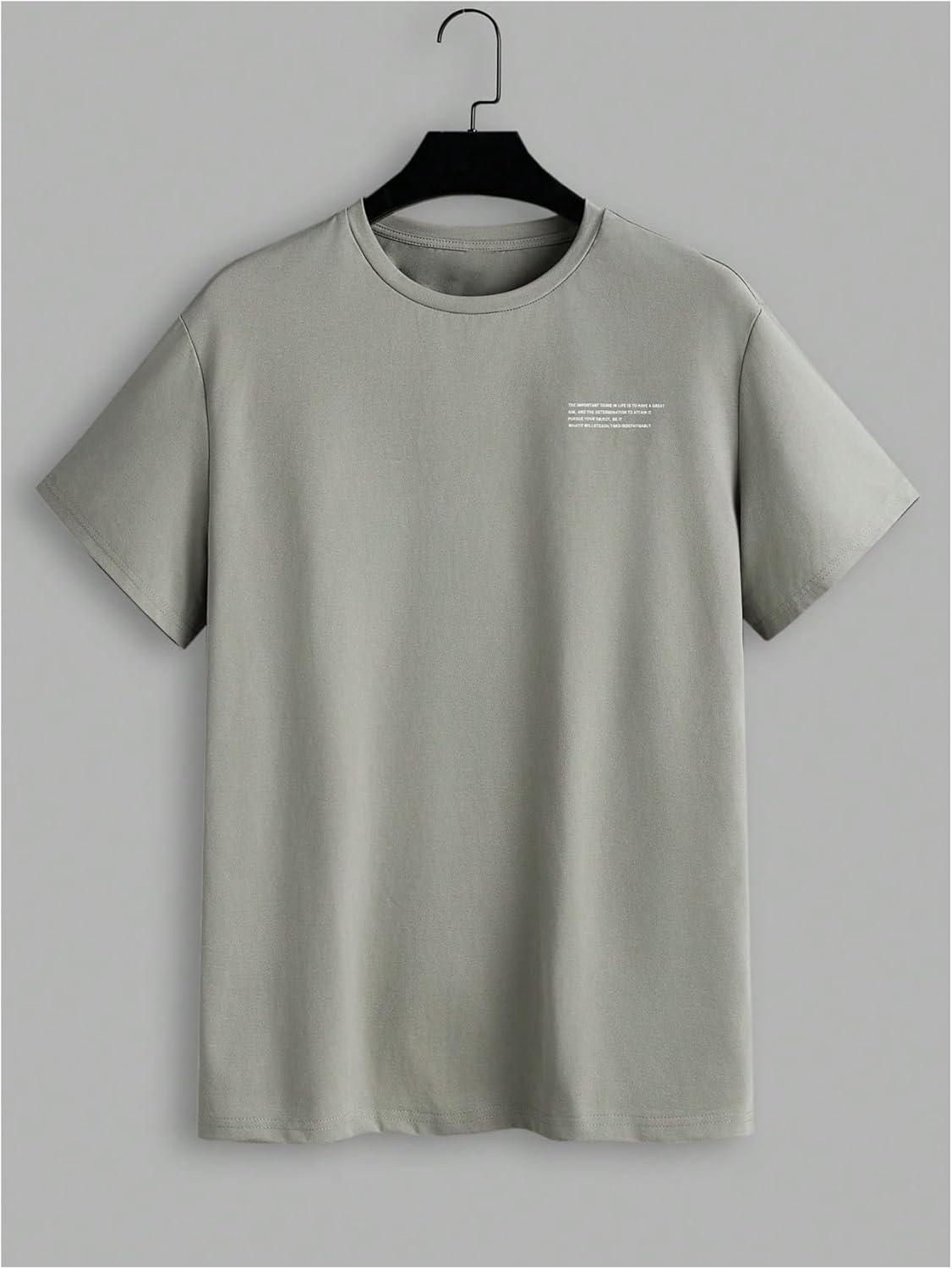 imageOYOANGLE Mens 3 Pack Letter Graphic Print Tees Slogan Short Sleeve T Shirt Summer Casual TopsBlack Green Beige