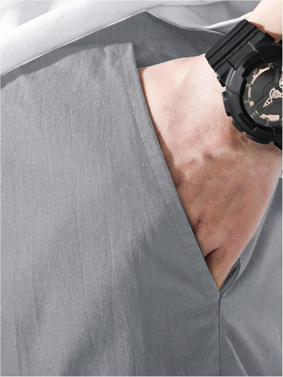 imageOYOANGLE Mens Casual Cargo Joggers Track Jogging Drawstring Waist Jogger Trousers Sweatpants with PocketLight Grey