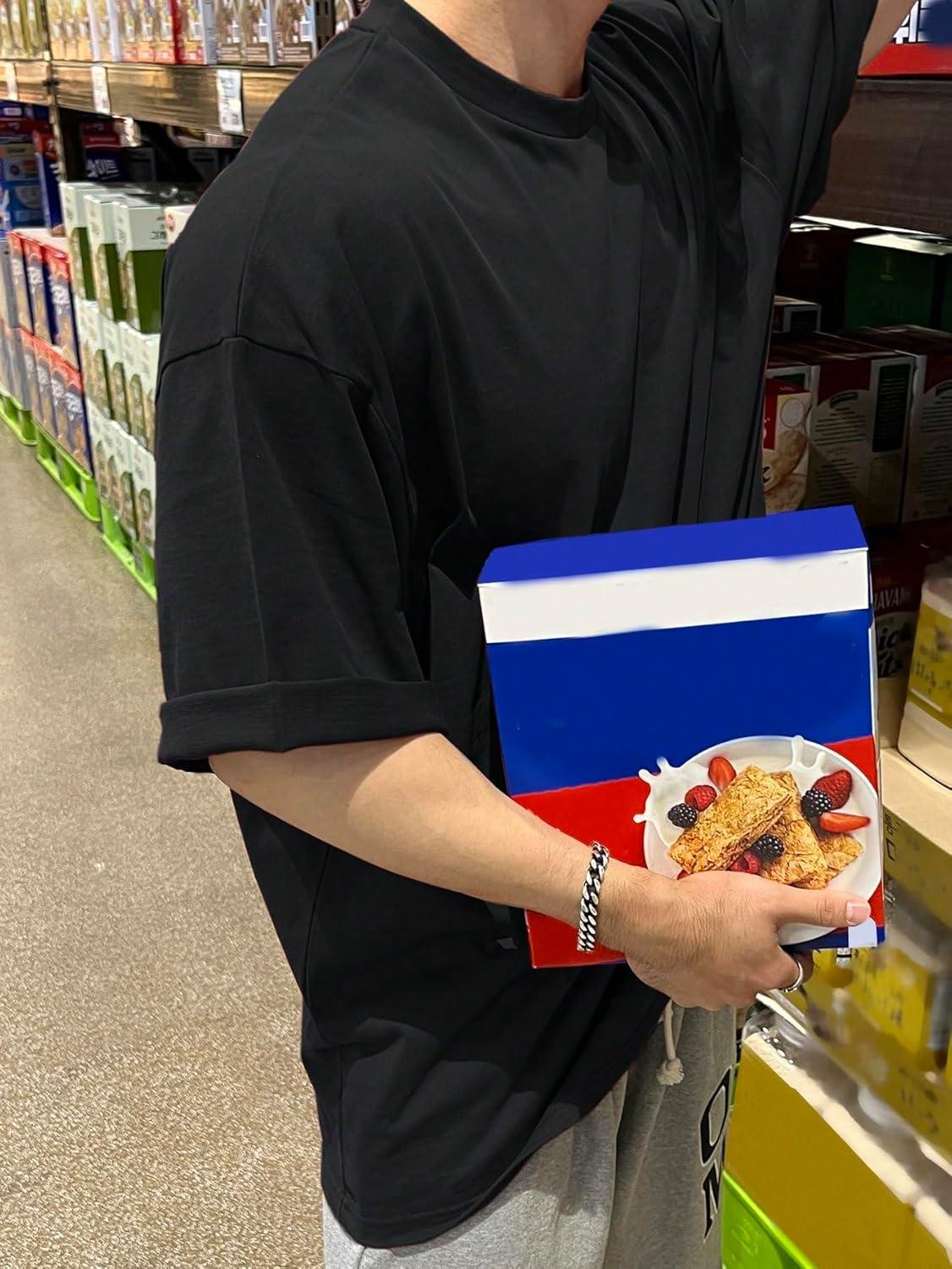 imageOYOANGLE Mens Fashion Short Sleeve Oversized Tshirts Workout Pullover Drop Shoulder Tee Shirt Solid Color Casual TeesBlack