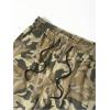 imageOYOANGLE Mens Camo Print Drawstring Waist Casual Baggy Cargo Pants Streetwear with PocketKhaki