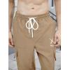 imageOYOANGLE Mens Cargo Pants Drawstring Elastic Waist Flap Pocket Casual Street PantsKhaki Graphic