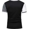 imageOYOANGLE Mens Casual Short Sleeve Colorblock Crewneck Tee Shirt TopsBlack White Grey