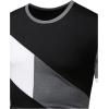 imageOYOANGLE Mens Casual Short Sleeve Colorblock Crewneck Tee Shirt TopsBlack White Grey