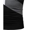 imageOYOANGLE Mens Casual Short Sleeve Colorblock Crewneck Tee Shirt TopsBlack White Grey