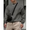 imageOYOANGLE Mens Crewneck Sweatshirts Long Sleeve Drop Shoulder Basic Solid Thermal Casual Pullover ShirtDark Grey